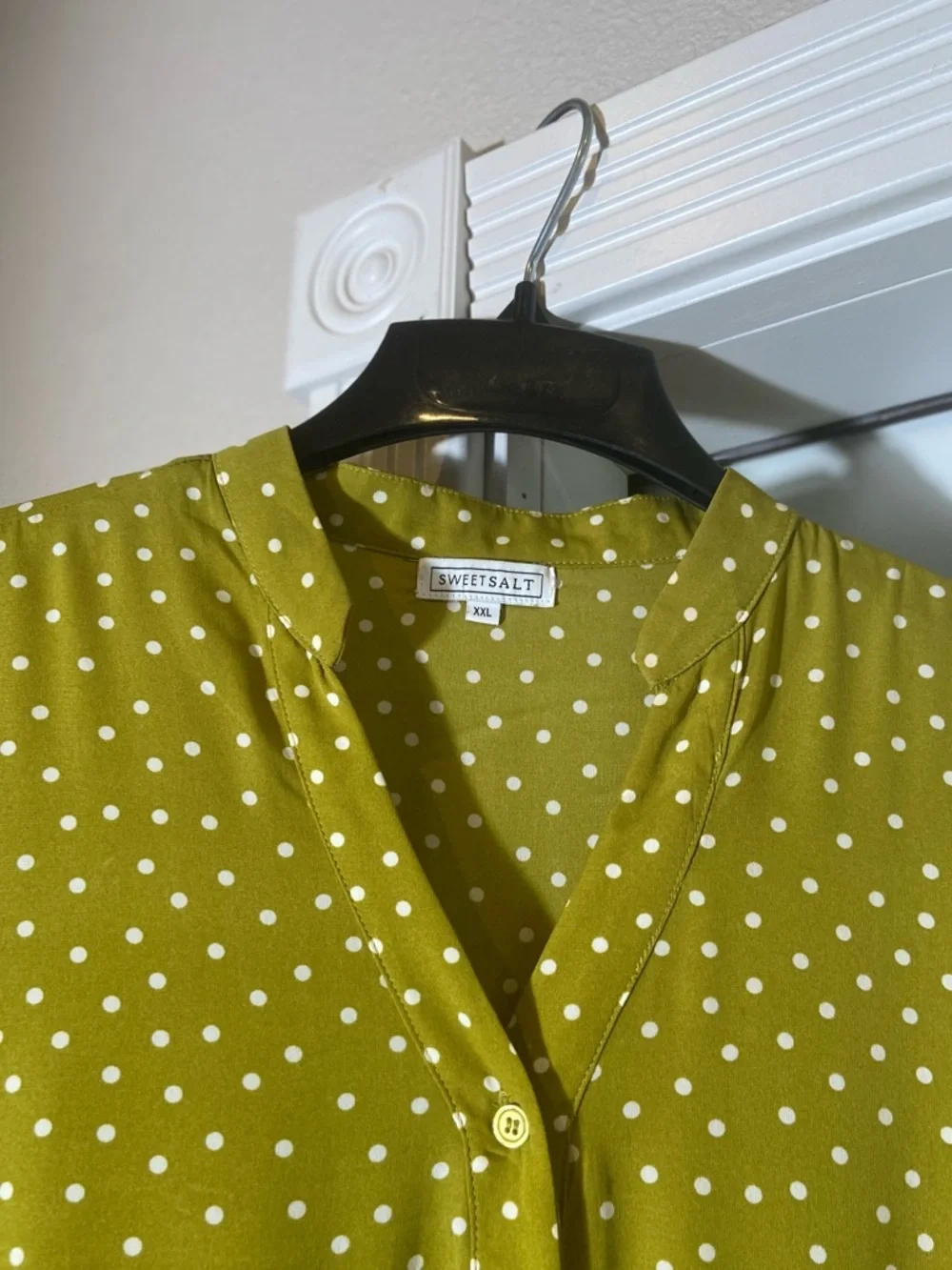 Sweet Salt~Polka Dot Print~Button-Down~Tiered Skirt~Midi~Tunic Dress~Size XXL